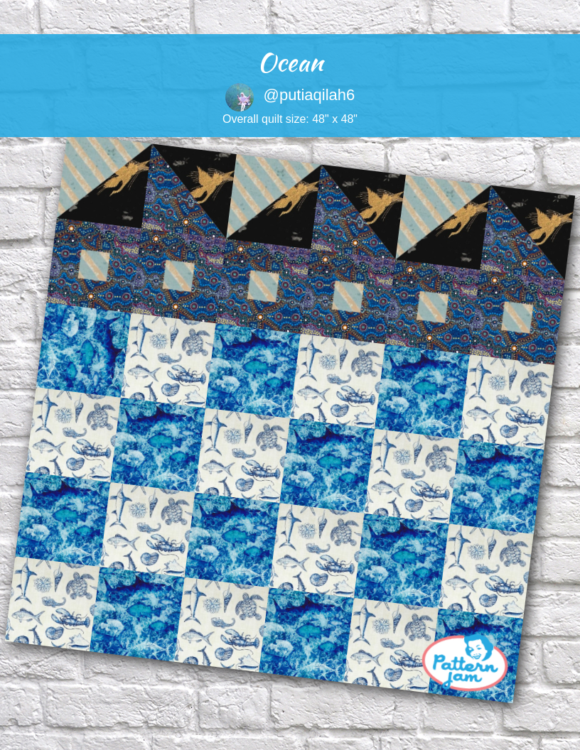 ocean - custom quilt designed by &#64;putiaqilah6 using PatternJam quilt design software