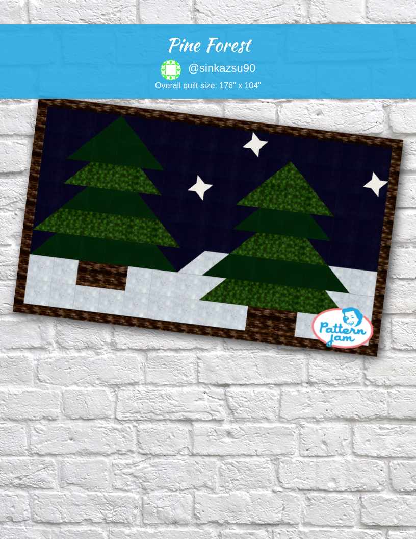 Pine forest - custom quilt designed by &#64;sinkazsu90 using PatternJam quilt design software