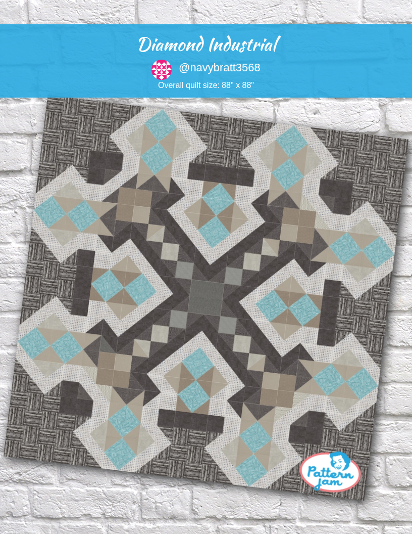 Diamond industrial - custom quilt designed by @navybratt3568 using PatternJam quilt design software