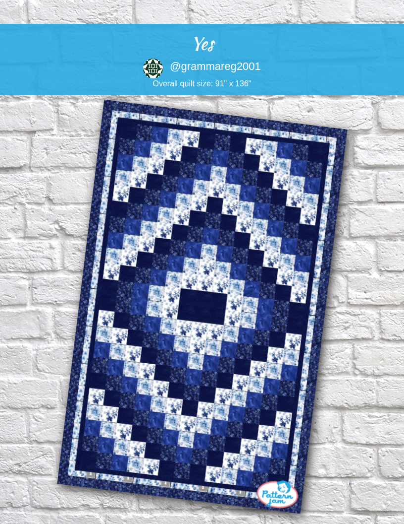 Yes - custom quilt designed by &#64;grammareg2001 using PatternJam quilt design software