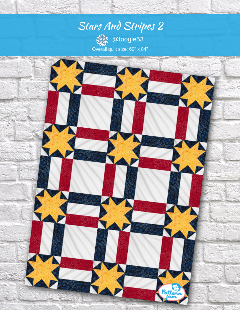 Stars and Stripes 2 - custom quilt designed by &#64;toogie53 using PatternJam quilt design software
