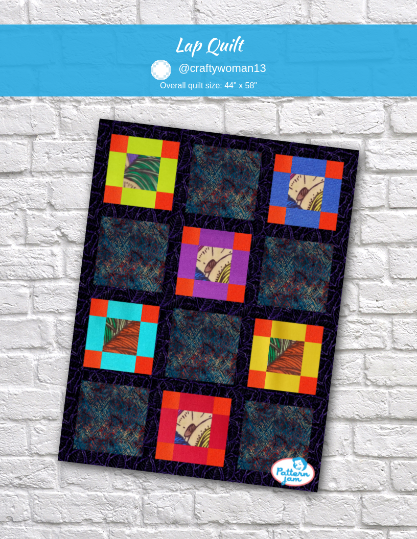Lap Quilt - custom quilt designed by &#64;craftywoman13 using PatternJam quilt design software