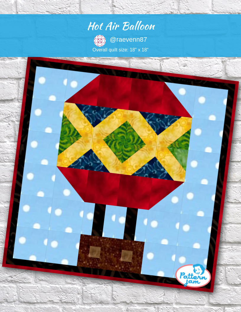 Hot Air Balloon - custom quilt designed by &#64;raevenn87 using PatternJam quilt design software
