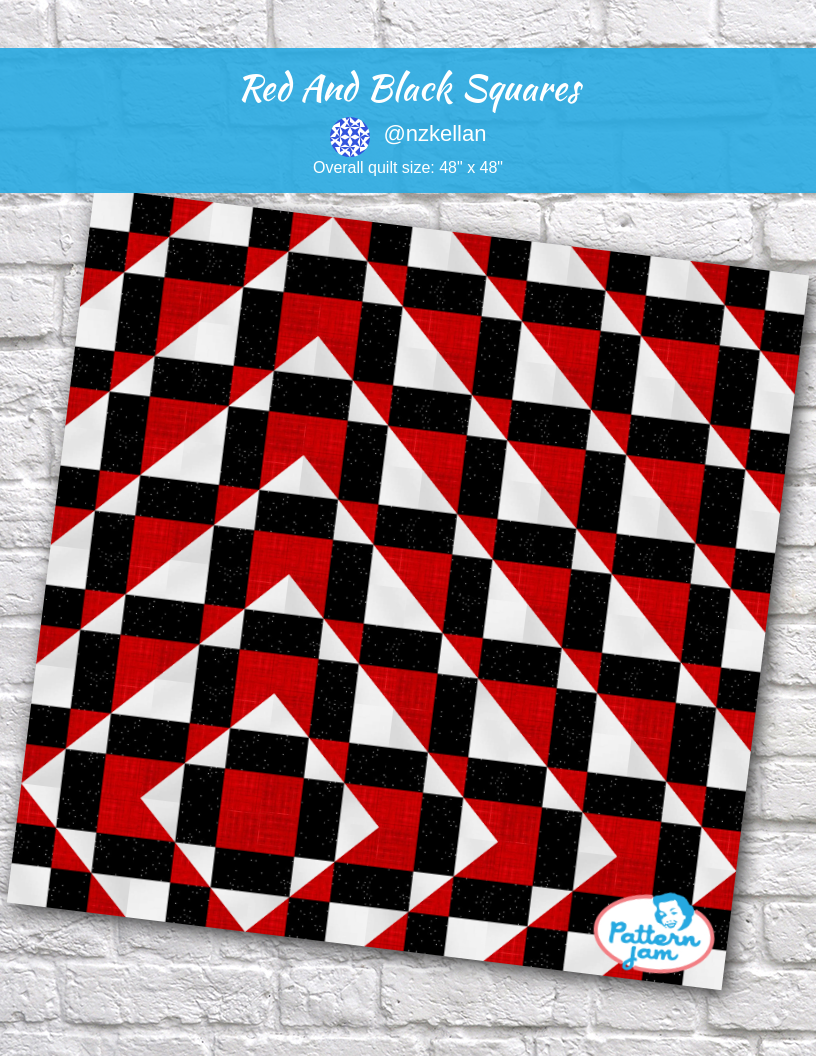 red and black squares - custom quilt designed by &#64;nzkellan using PatternJam quilt design software