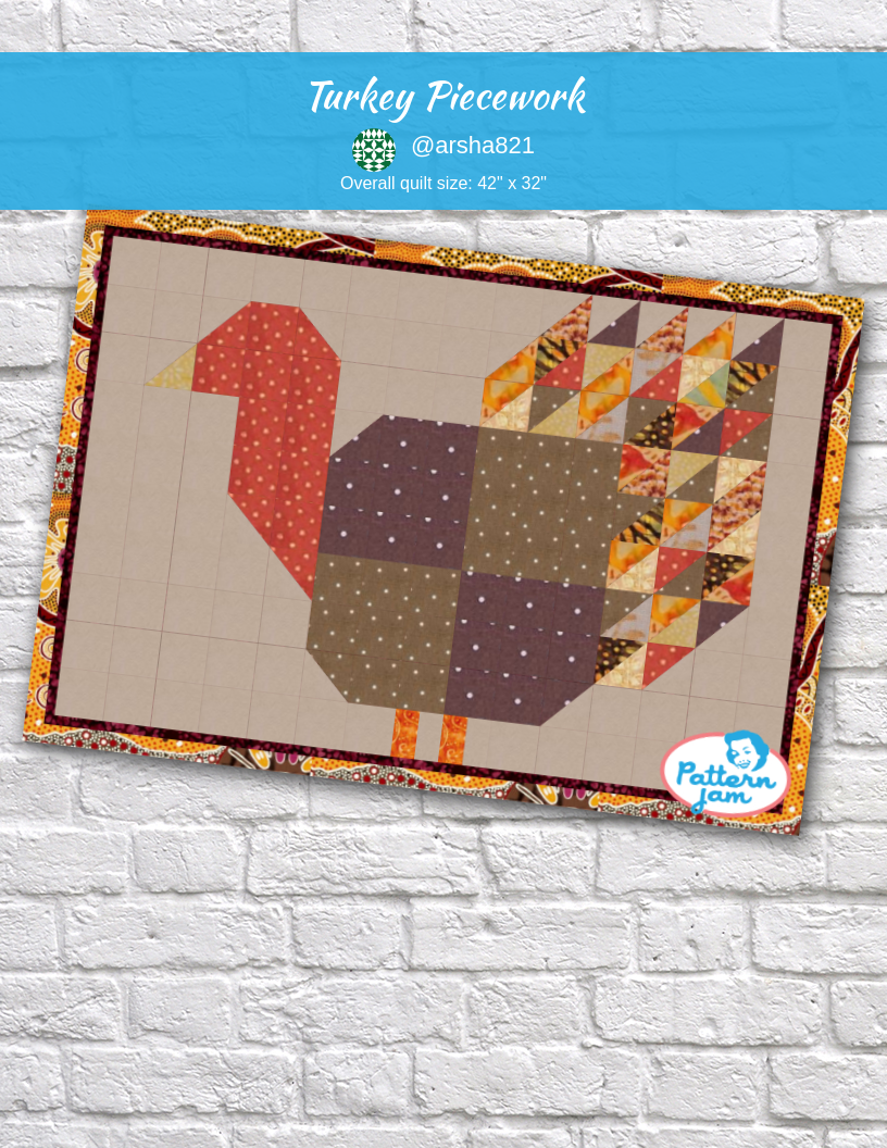 Turkey Piecework - custom quilt designed by &#64;arsha821 using PatternJam quilt design software