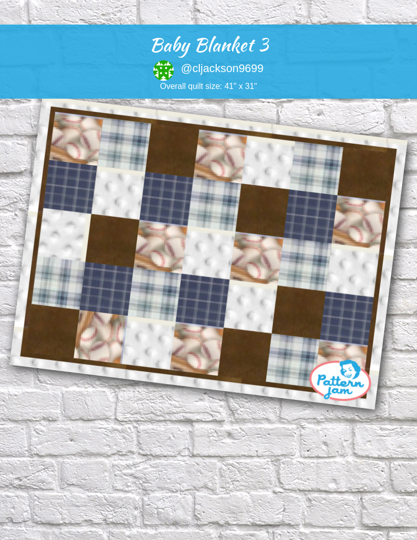 Baby Blanket 3 - custom quilt designed by &#64;cljackson9699 using PatternJam quilt design software