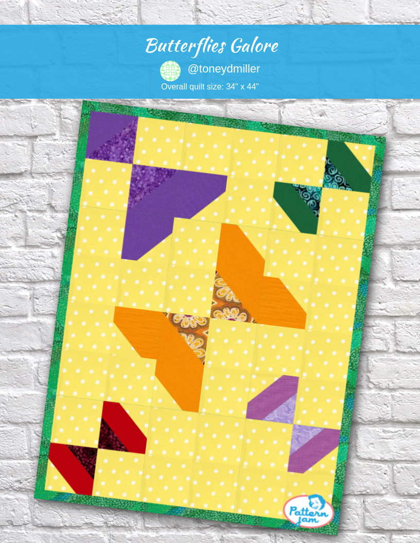 Butterflies Galore - custom quilt designed by &#64;toneydmiller using PatternJam quilt design software