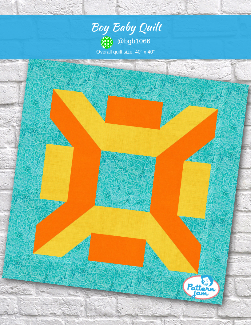 Boy Baby Quilt - custom quilt designed by &#64;bgb1066 using PatternJam quilt design software