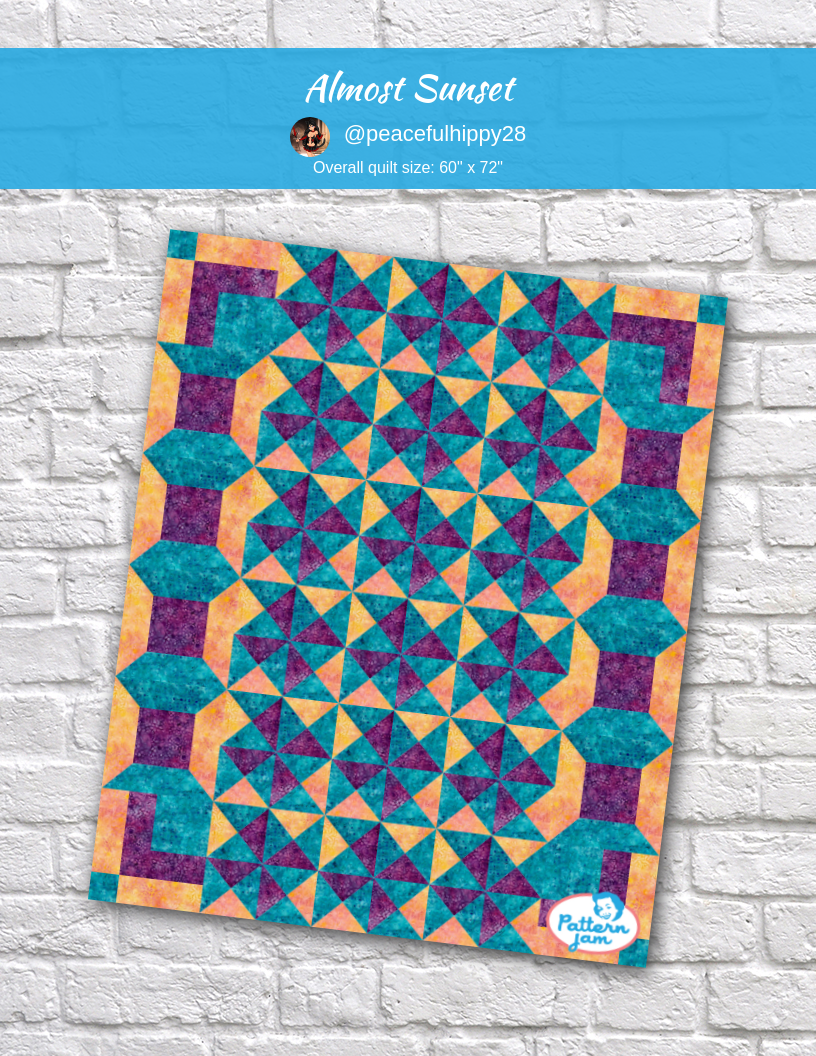 Almost Sunset - custom quilt designed by &#64;peacefulhippy28 using PatternJam quilt design software