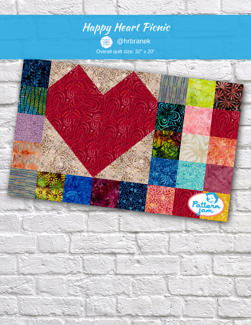 Happy Heart Picnic - custom quilt designed by &#64;hrbranek using PatternJam quilt design software