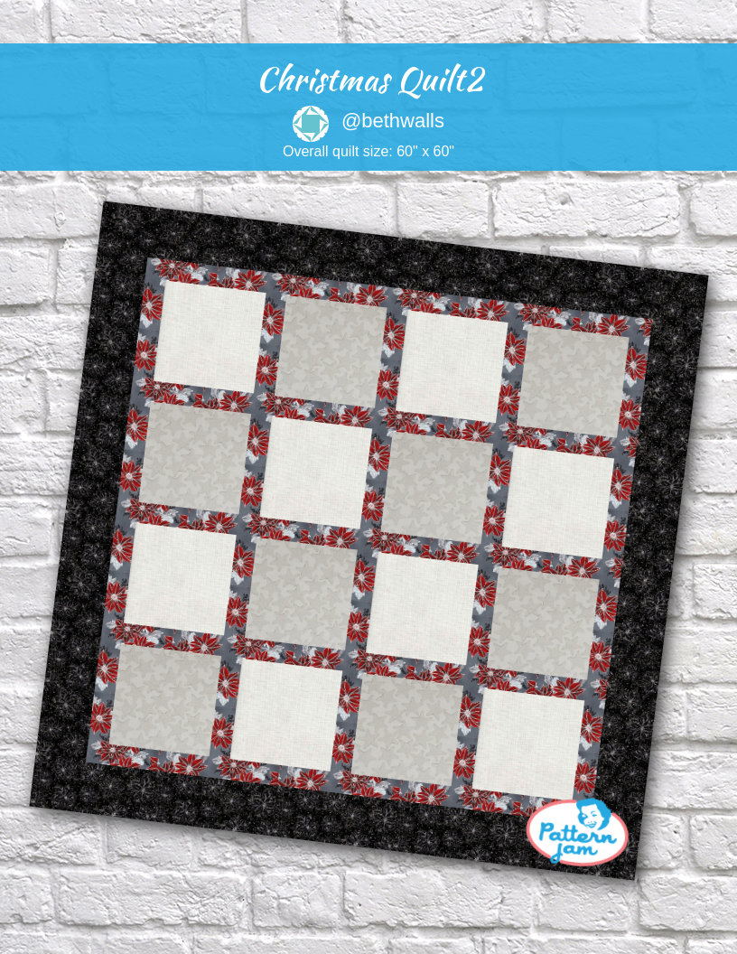 Christmas Quilt2 - custom quilt designed by &#64;bethwalls using PatternJam quilt design software