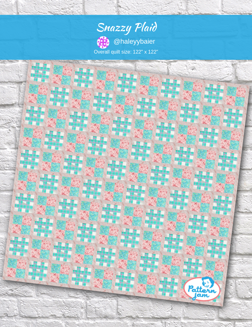 Snazzy Plaid - custom quilt designed by &#64;haleyybaier using PatternJam quilt design software