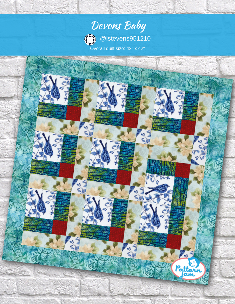Devons baby - custom quilt designed by &#64;lstevens951210 using PatternJam quilt design software