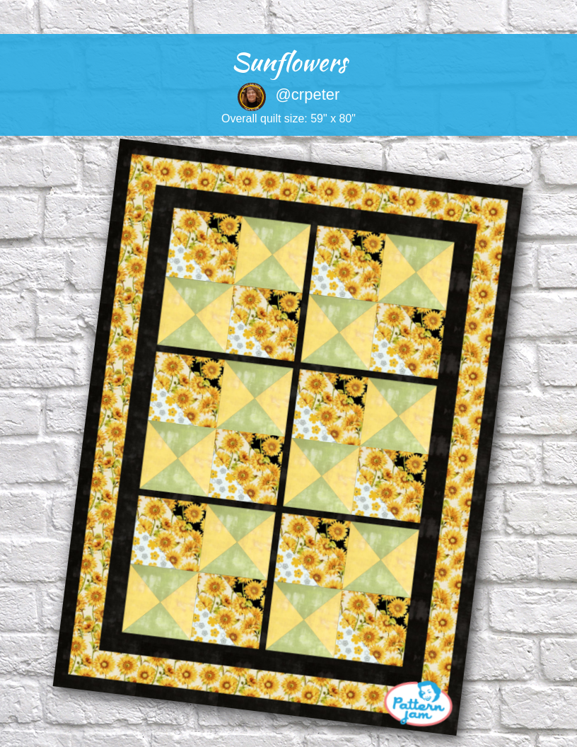 sunflowers - custom quilt designed by &#64;crpeter using PatternJam quilt design software