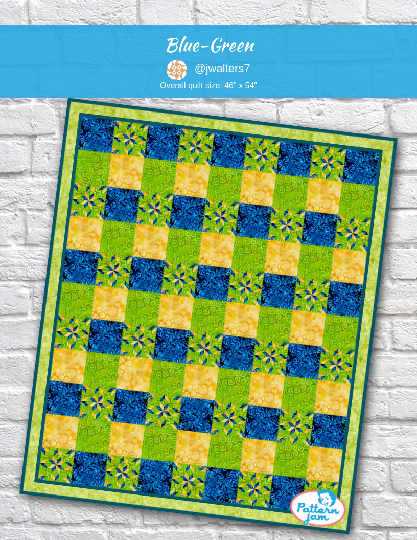 Blue-Green - custom quilt designed by &#64;jwalters7 using PatternJam quilt design software