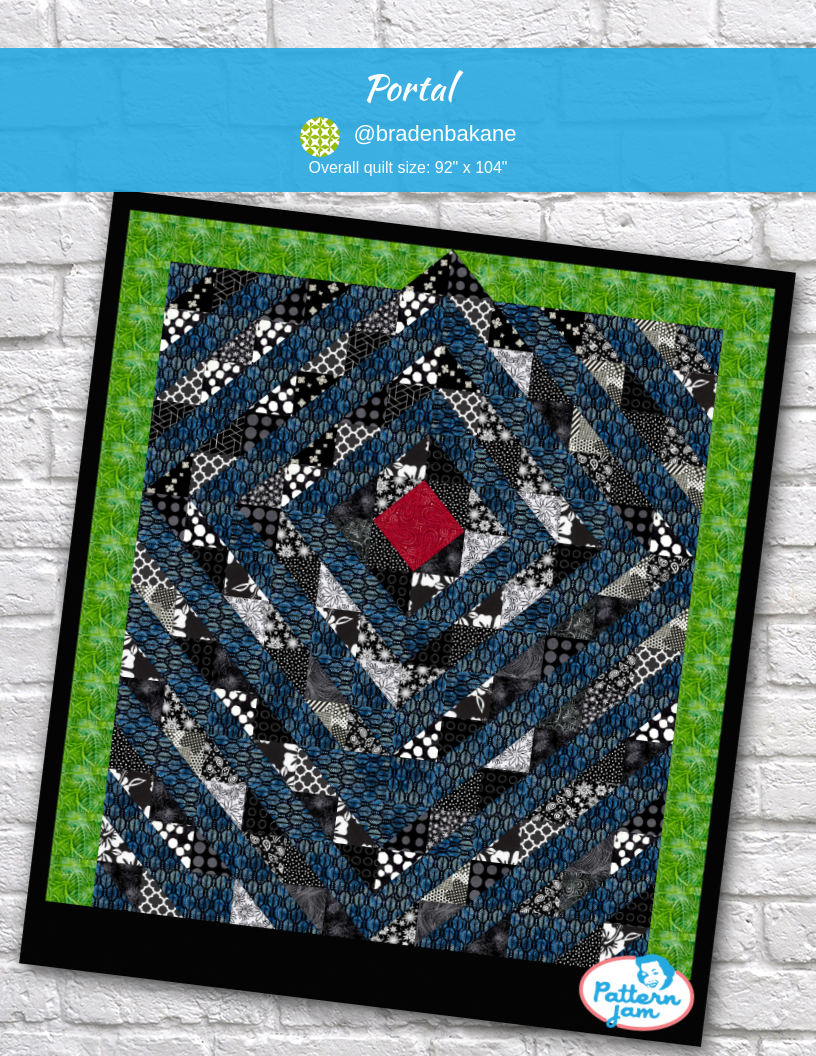 Portal - custom quilt designed by &#64;bradenbakane using PatternJam quilt design software