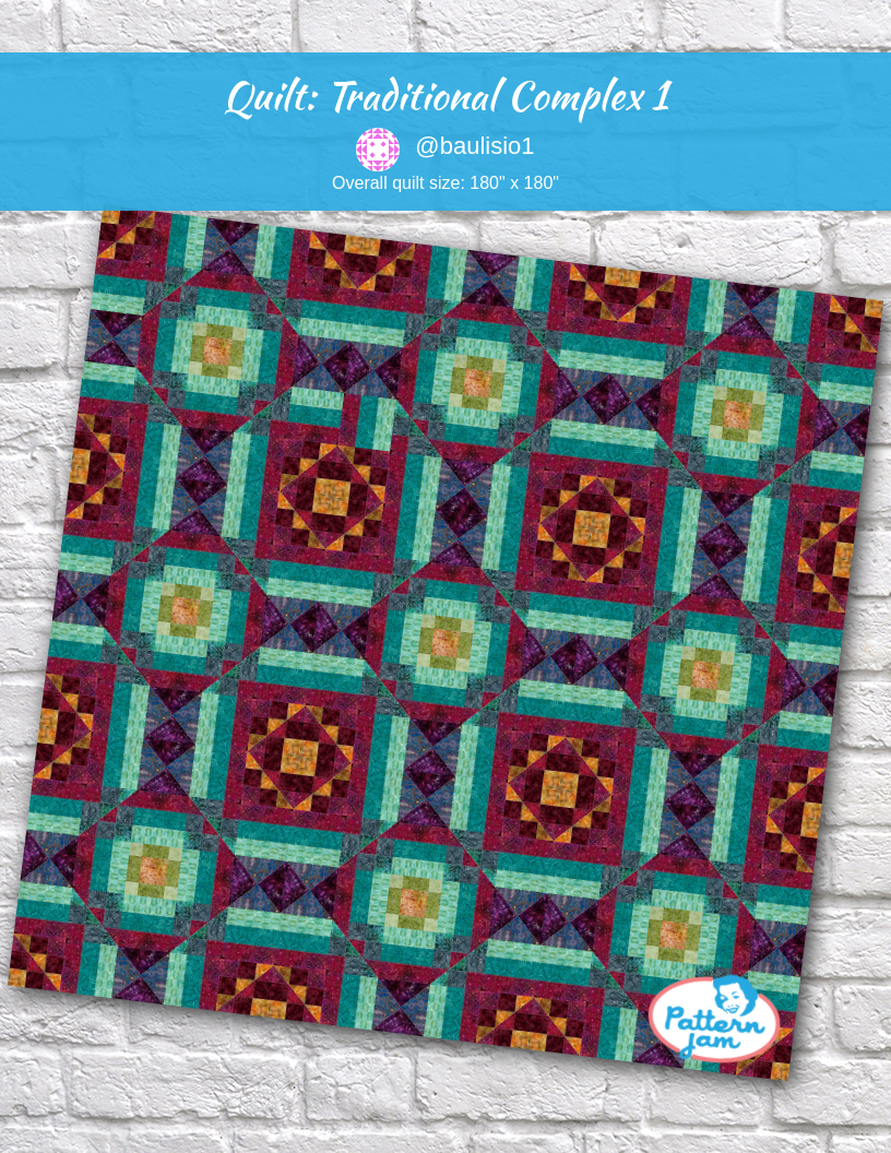 Quilt: Traditional Complex 1 - custom quilt designed by &#64;baulisio1 using PatternJam quilt design software