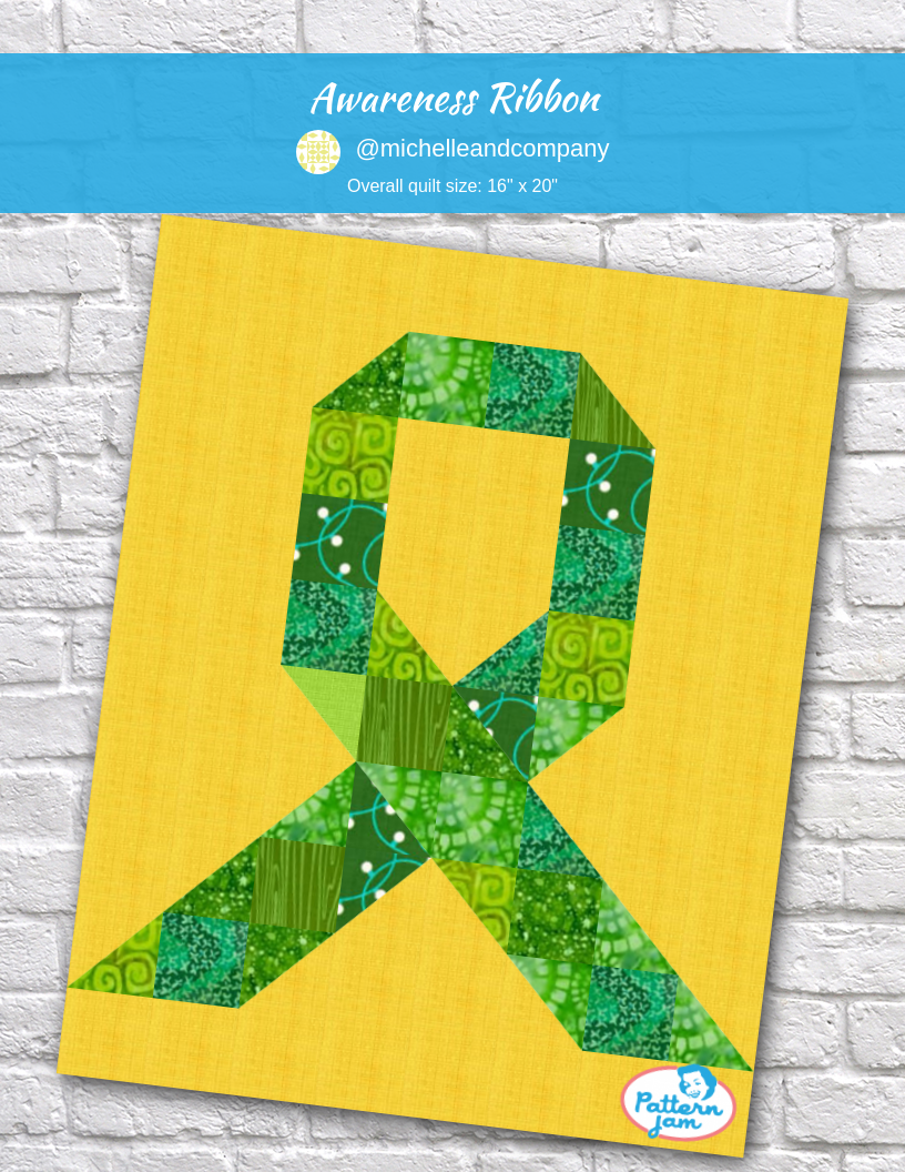 Awareness ribbon - custom quilt designed by &#64;michelleandcompany using PatternJam quilt design software