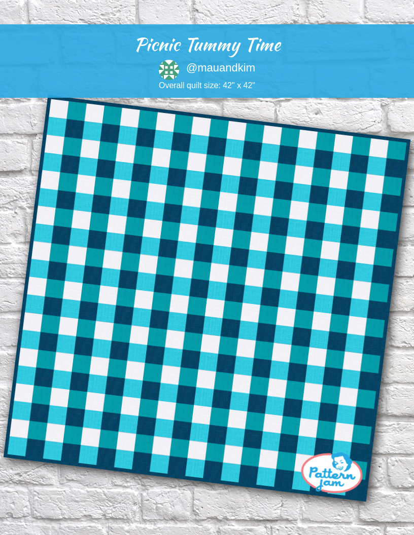 Picnic Tummy Time - custom quilt designed by &#64;mauandkim using PatternJam quilt design software