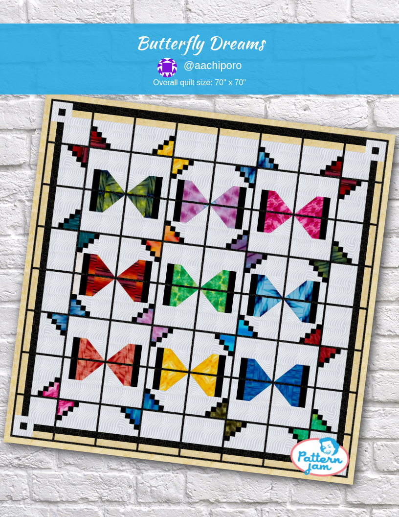 Butterfly dreams - custom quilt designed by &#64;aachiporo using PatternJam quilt design software