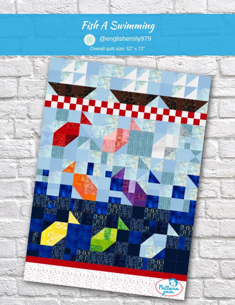 fish a swimming - custom quilt designed by @englishemily979 using PatternJam quilt design software