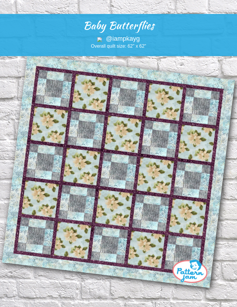 baby butterflies - custom quilt designed by &#64;iampkayg using PatternJam quilt design software