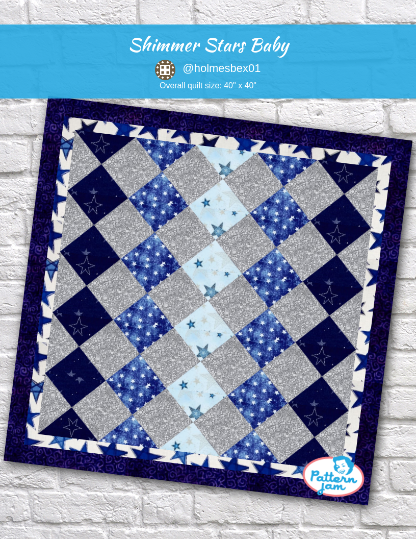 Shimmer Stars Baby - custom quilt designed by &#64;holmesbex01 using PatternJam quilt design software