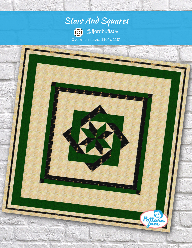 Stars and squares - custom quilt designed by &#64;fjordbuffs0v using PatternJam quilt design software