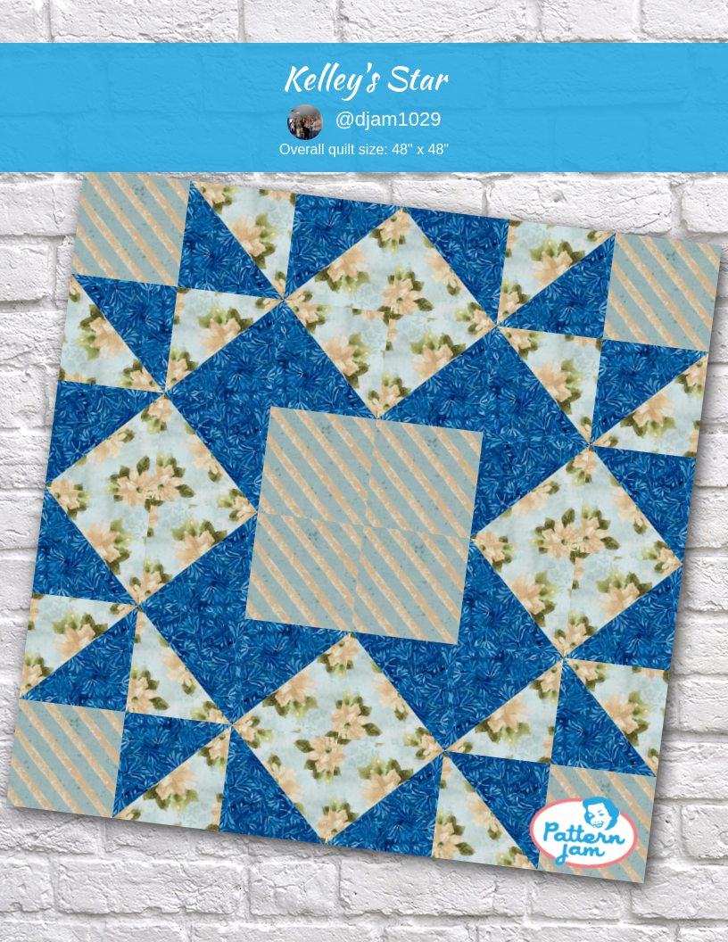 Kelley's Star - custom quilt designed by &#64;djam1029 using PatternJam quilt design software