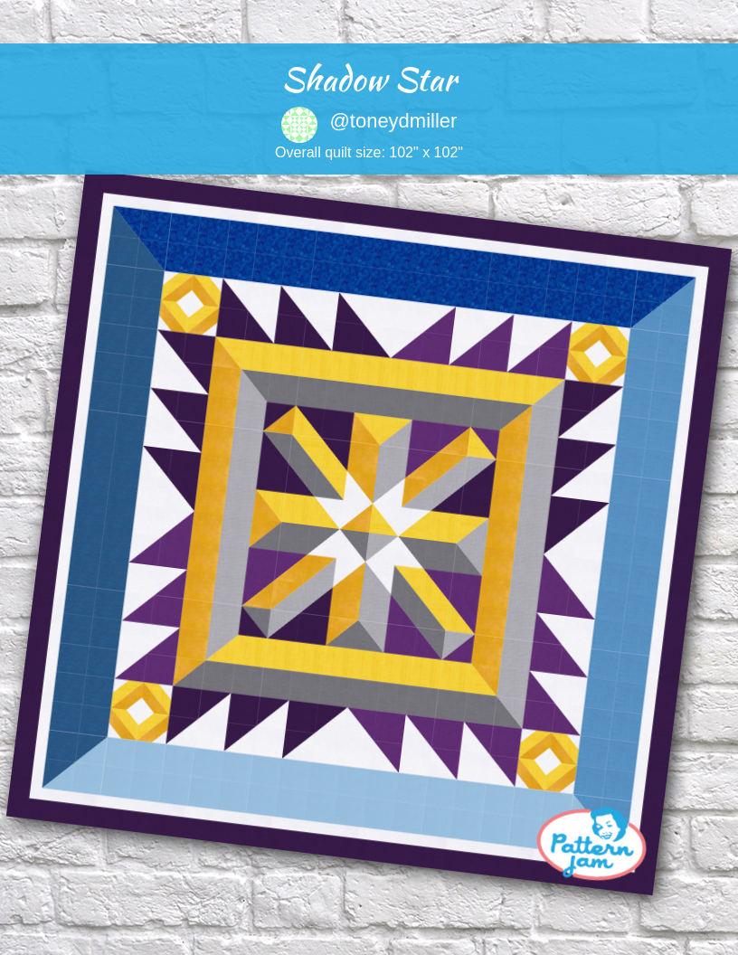 Shadow Star - custom quilt designed by &#64;toneydmiller using PatternJam quilt design software