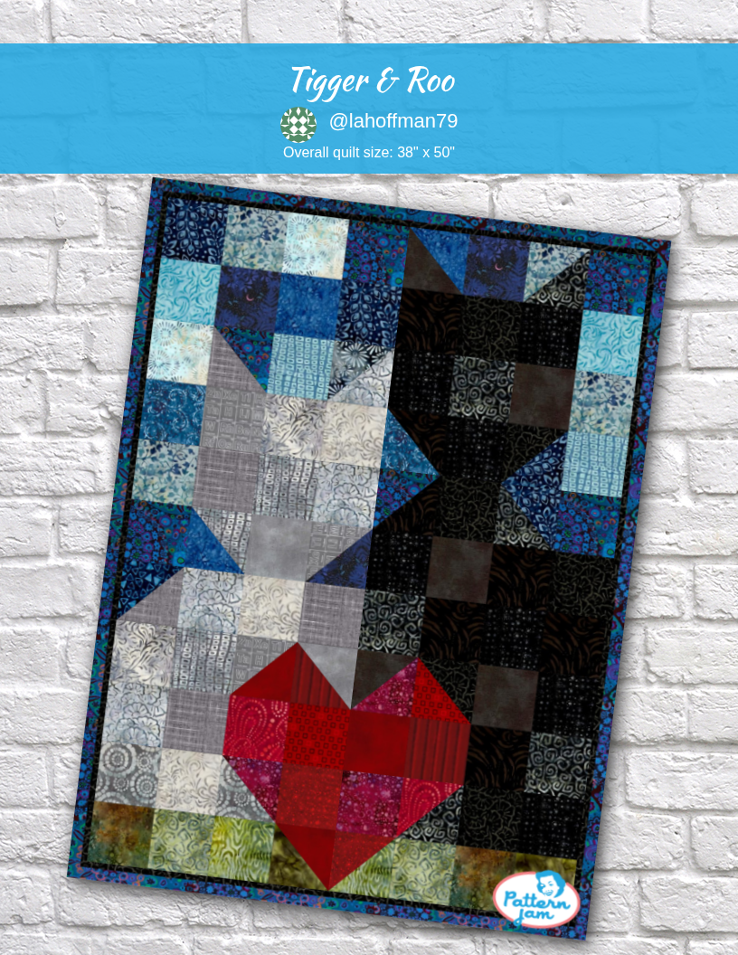 Tigger & Roo - custom quilt designed by &#64;lahoffman79 using PatternJam quilt design software