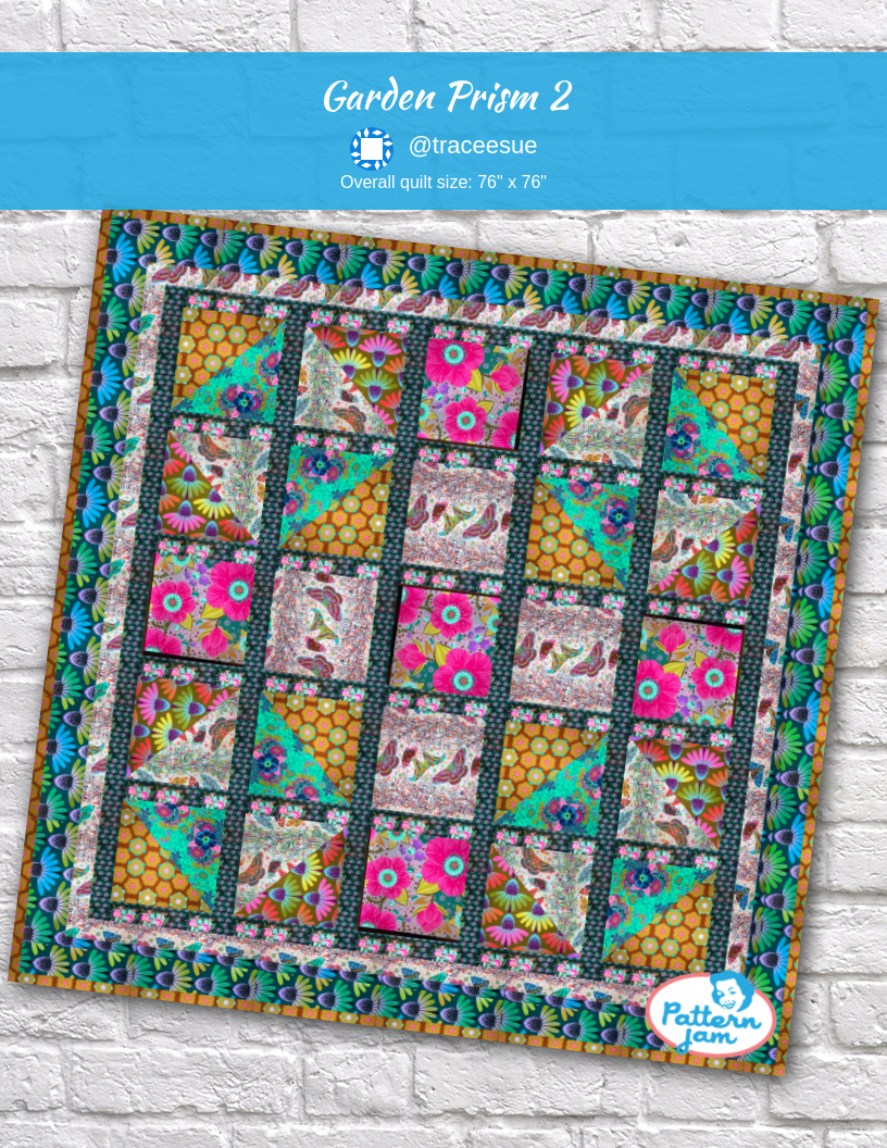 Garden Prism 2 - custom quilt designed by &#64;traceesue using PatternJam quilt design software