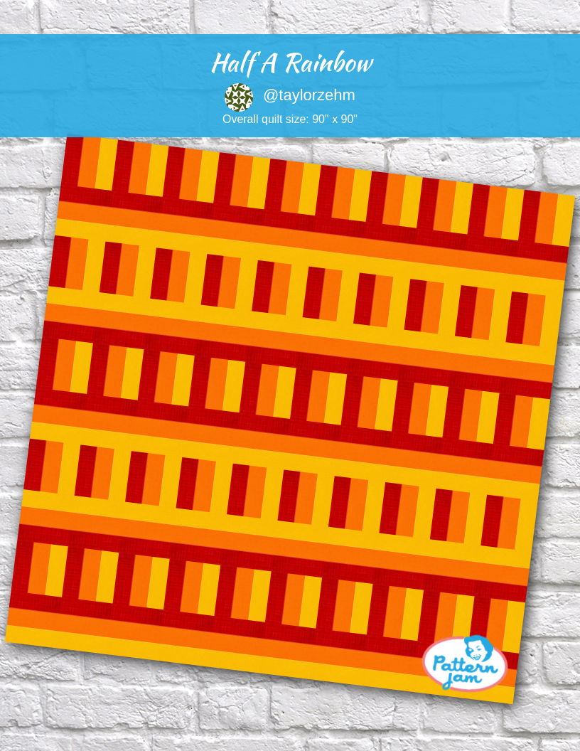 Half a rainbow - custom quilt designed by &#64;taylorzehm using PatternJam quilt design software