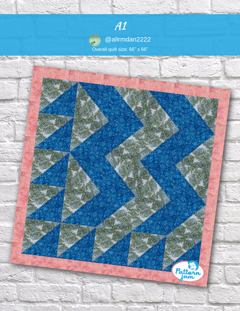 a1 - custom quilt designed by &#64;alirmdan2222 using PatternJam quilt design software