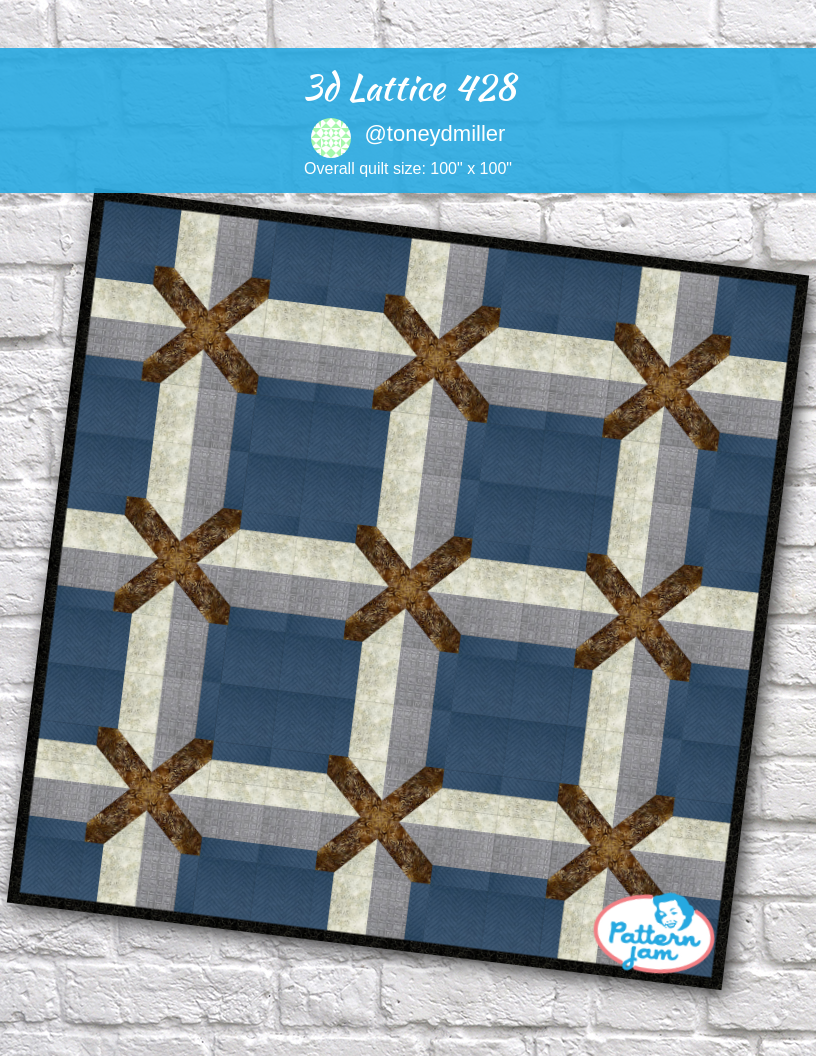 3d Lattice 428 - custom quilt designed by &#64;toneydmiller using PatternJam quilt design software