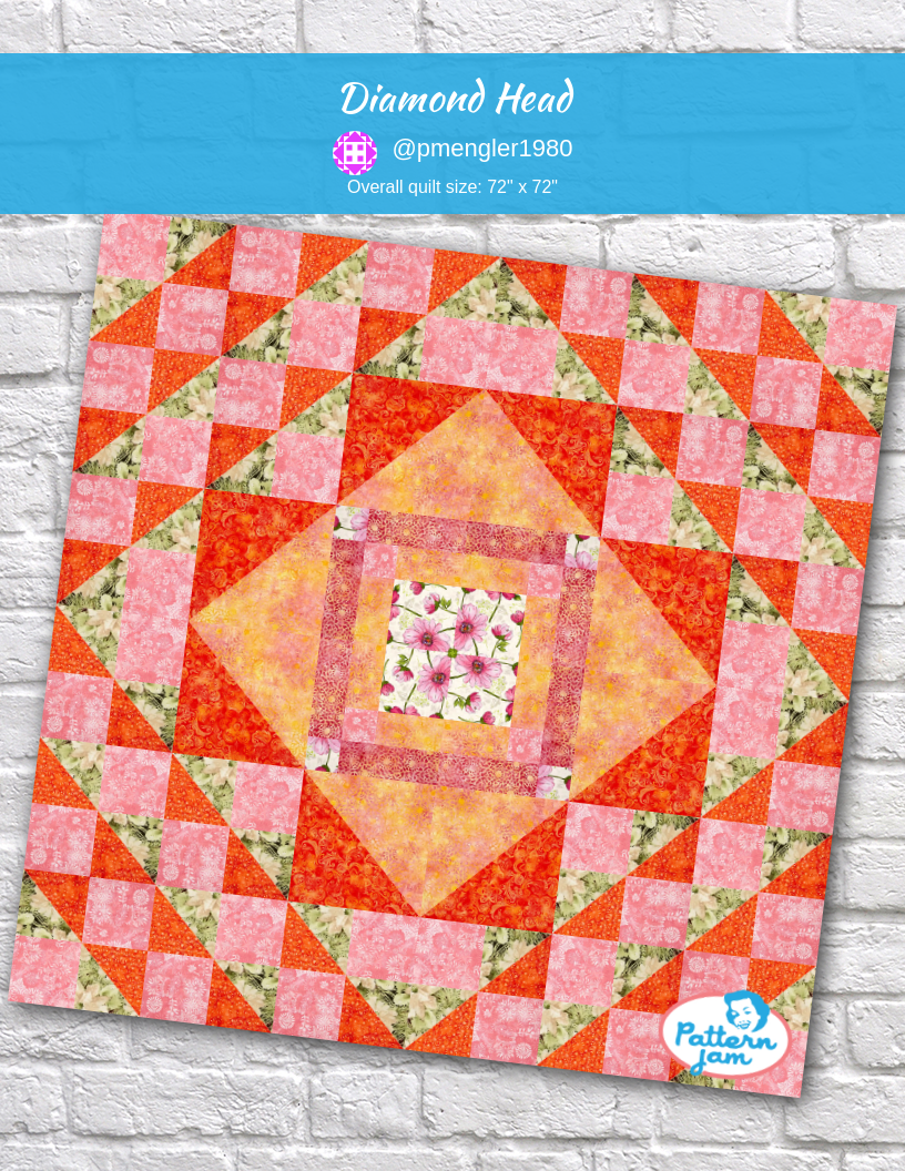 Diamond head - custom quilt designed by &#64;pmengler1980 using PatternJam quilt design software
