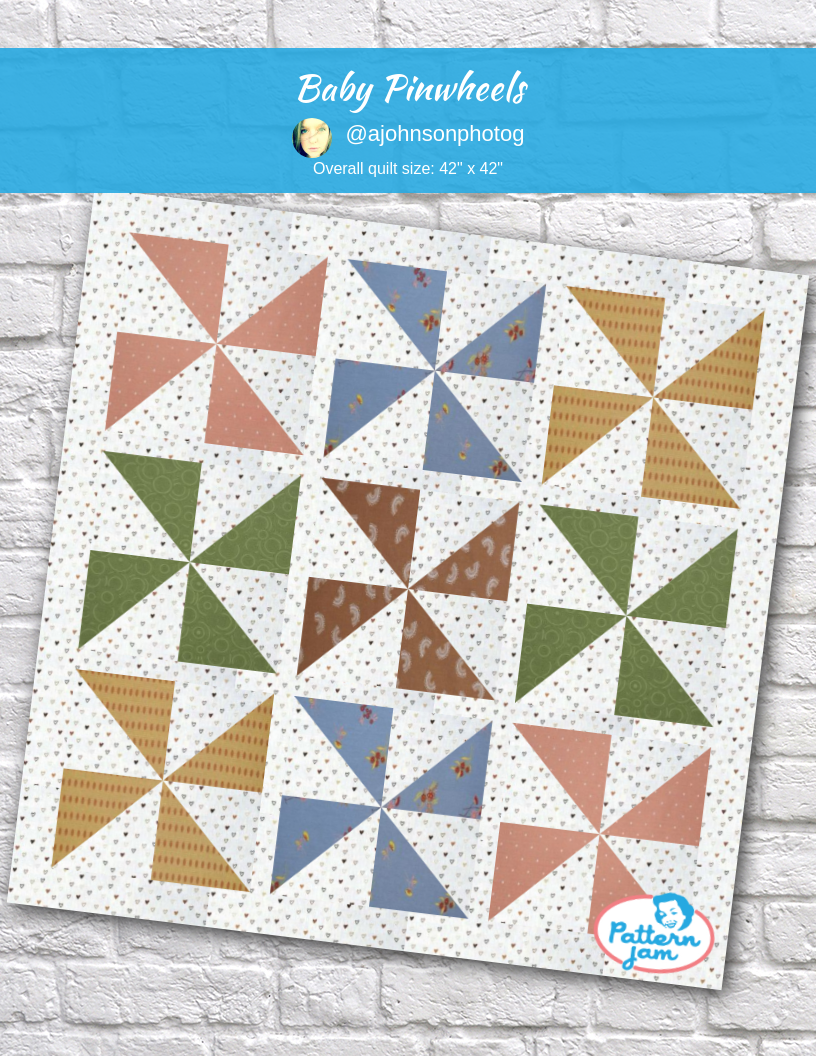 Baby Pinwheels - custom quilt designed by &#64;ajohnsonphotog using PatternJam quilt design software