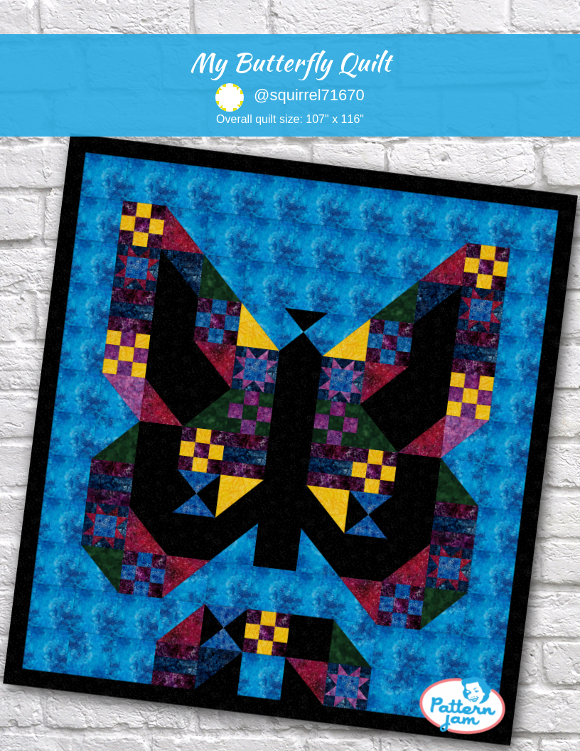 My  Butterfly Quilt - custom quilt designed by &#64;squirrel71670 using PatternJam quilt design software