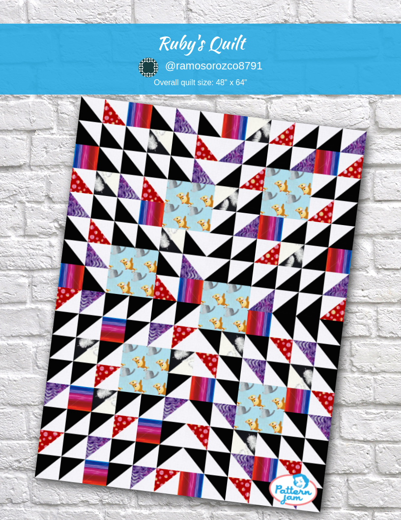 Ruby's quilt - custom quilt designed by &#64;ramosorozco8791 using PatternJam quilt design software