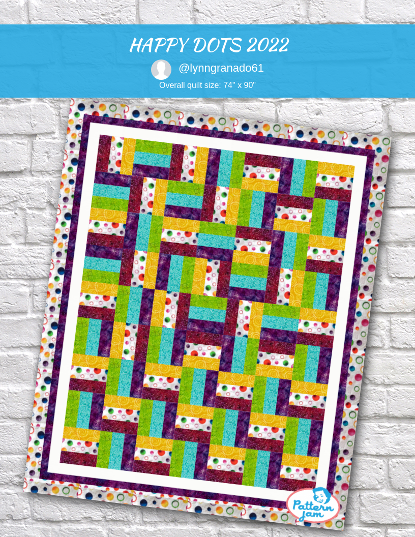 HAPPY DOTS 2022 - custom quilt designed by &#64;lynngranado61 using PatternJam quilt design software