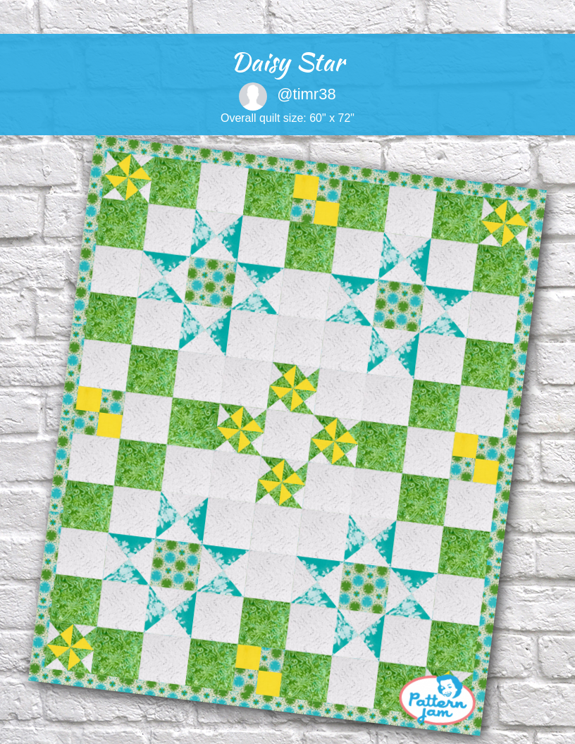 Daisy Star - custom quilt designed by &#64;timr38 using PatternJam quilt design software