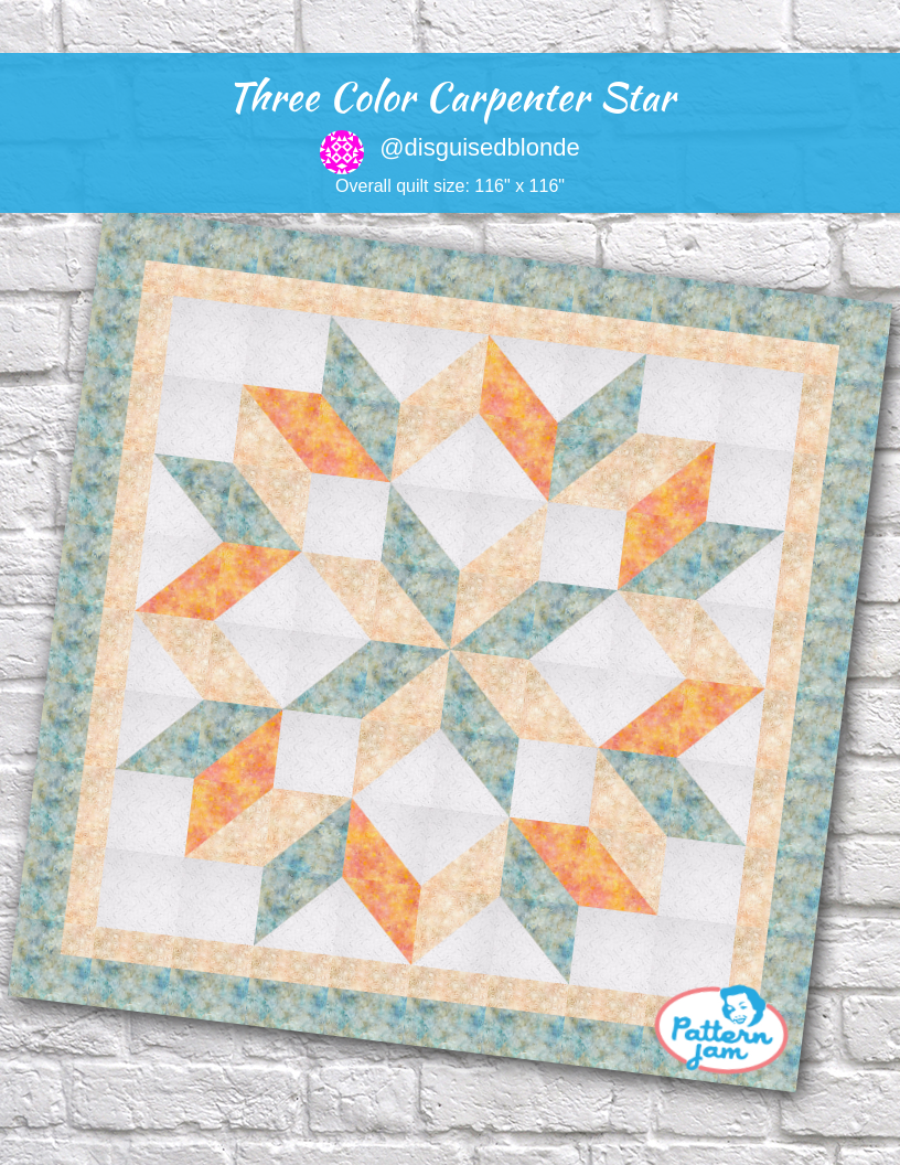 Three color Carpenter Star - custom quilt designed by &#64;disguisedblonde using PatternJam quilt design software