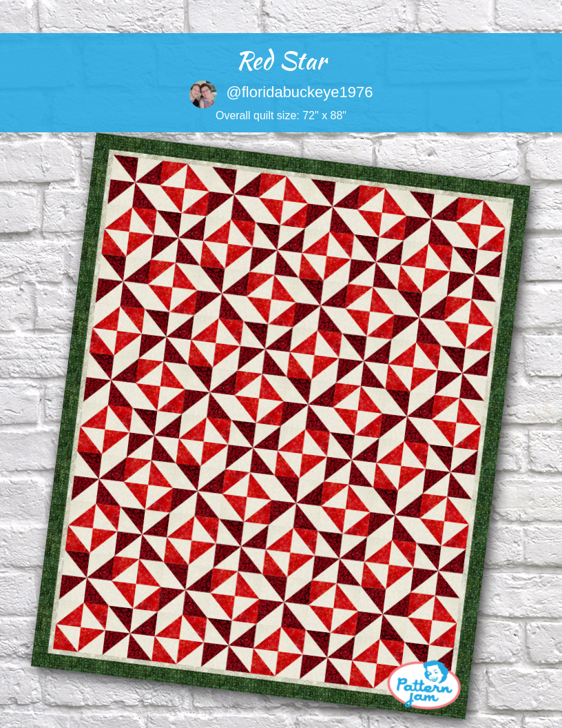 Red star - custom quilt designed by &#64;floridabuckeye1976 using PatternJam quilt design software