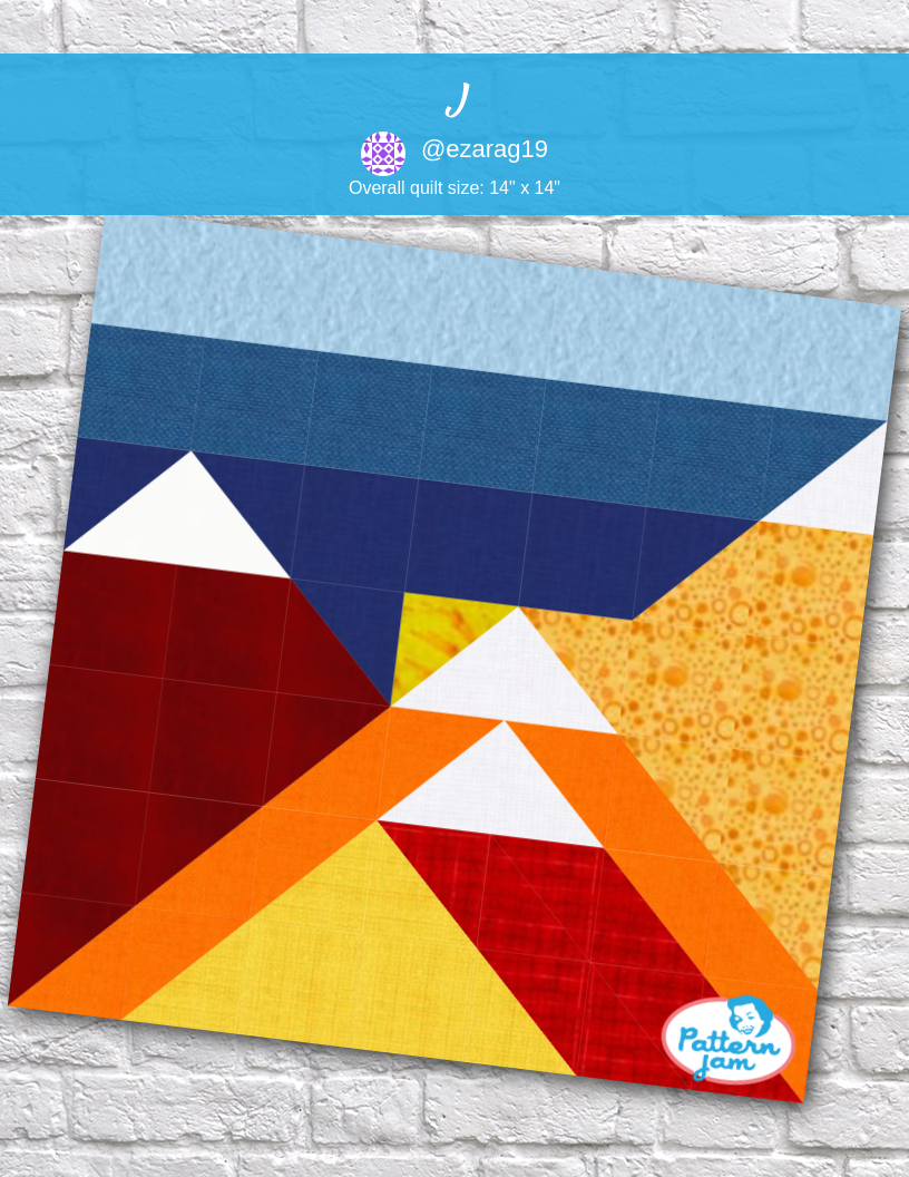 J - custom quilt designed by &#64;ezarag19 using PatternJam quilt design software