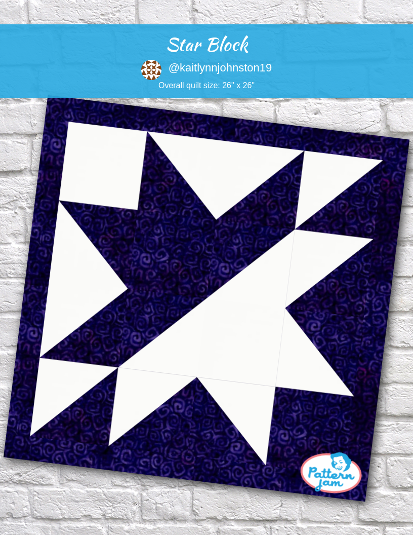 star block - custom quilt designed by &#64;kaitlynnjohnston19 using PatternJam quilt design software