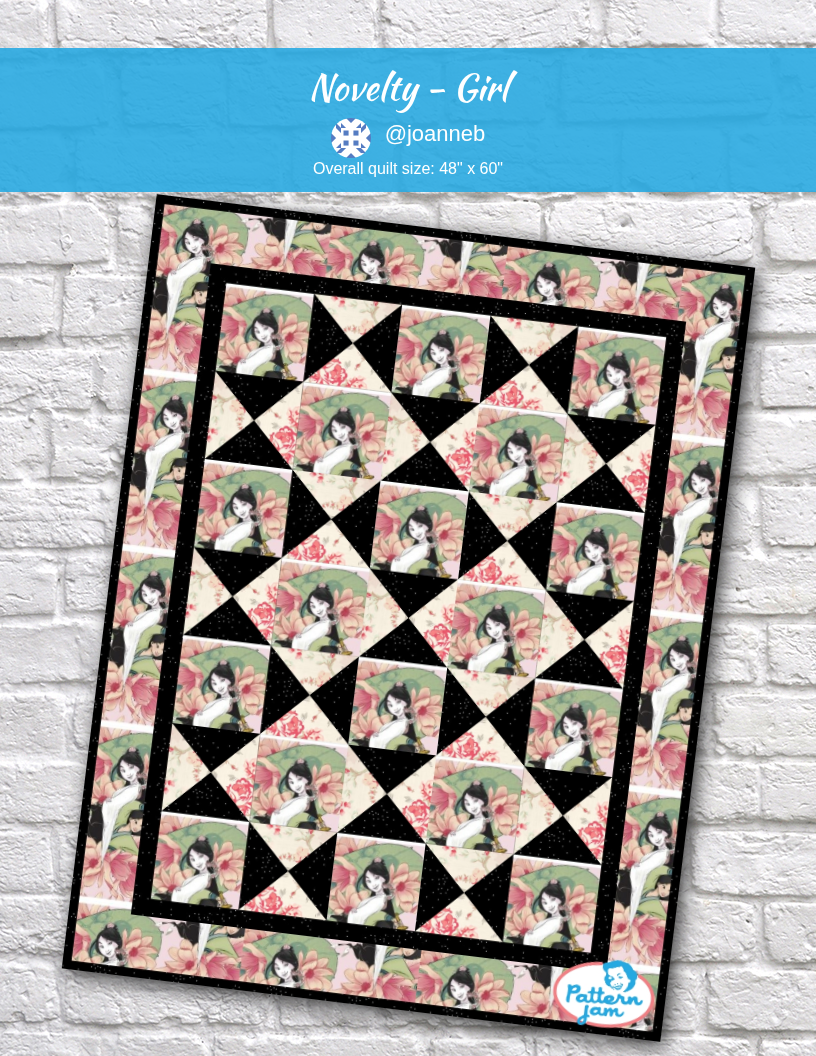Novelty - Girl - custom quilt designed by @joanneb using PatternJam quilt design software