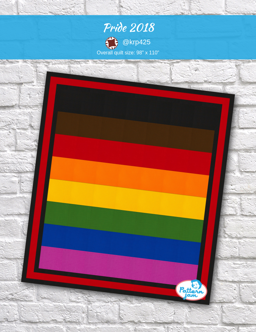 Pride 2018 - custom quilt designed by &#64;krp425 using PatternJam quilt design software