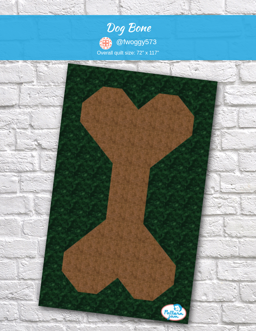 Dog bone - custom quilt designed by &#64;fwoggy573 using PatternJam quilt design software