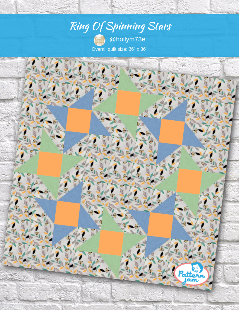 Ring of spinning stars - custom quilt designed by &#64;hollym73e using PatternJam quilt design software
