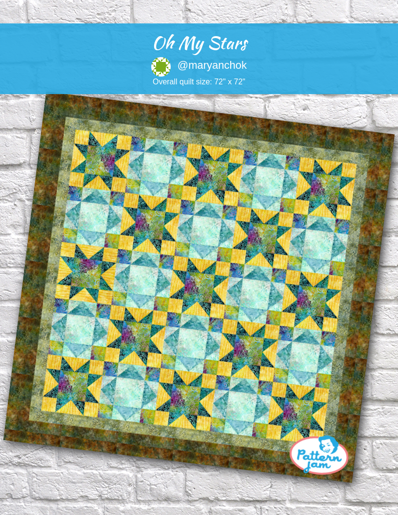 oh my stars - custom quilt designed by &#64;maryanchok using PatternJam quilt design software
